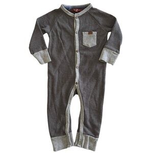 7 For All Mankind Infant Thermal Long Sleeve One Piece Romper Size 6/9M